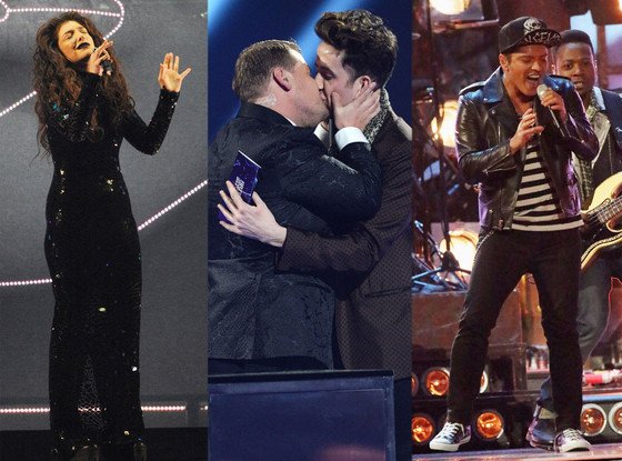 Lorde, Nick Grimshaw, James Corden, Bruno Mars Brit Awards Lorde, Nick Grimshaw, James Corden, Bruno Mars Brit Awards